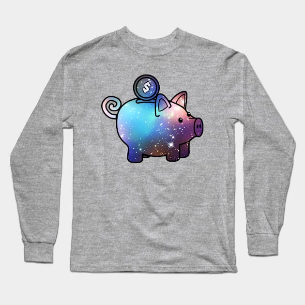 Galaxy Piggy Long Sleeve T-Shirt by Pride Pocket